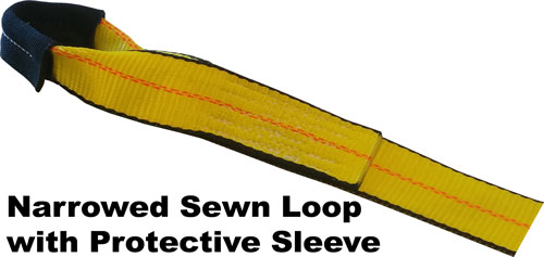 Narrowed sewn looop with sleeve